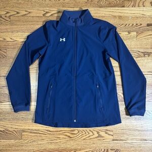 Men's Under Armour Medium Zip Up Jacket, Loose, Navy Blue Lightweight